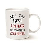 This Father's Day Gifts Godfather Coffee Mug, Only The Best Uncles Get Promoted to Godfather Cup for Godfather Uncle from Godchild, White 11 Oz