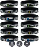 Inkstone (12-pack) The Lord's Prayer Bible Bracelets w/Christian Fish, Cross, & Dove Symbols - Wholesale Bulk Pack of Religious Silicone Wristbands