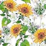BEETAL Watercolor Sunflower Floral Peel and Stick Wallpaper Pink Flowers Easy Peel Off Contact Paper Vintage Self Adhesive Removable Stick on Wall Paper for Kitchen Cabinet Furniture Renter Friendly