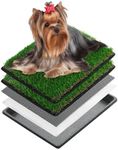 MEEXPAWS Dog Grass Pee Pads for Dogs with Tray , Small Size 18 by 14 in , 2 Dog Artificial Grass Pads , Indoor Dog Litter Box