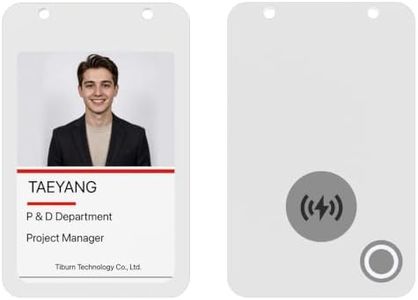 TIBURN 4.0” E-Ink Smart Badge Holder with NFC & Bluetooth, Editable E-Paper ID Badge, 4-Color Display (BWRY), Reusable Digital Name Tag for Employees, Students, Conferences, Trade Shows(iOS Only)