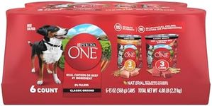 Purina ONE Classic Ground Chicken and Brown Rice, and Beef and Brown Rice Entrees Wet Dog Food Variety Pack - (Pack of 6) 13 oz. Cans