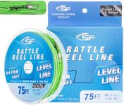 SF Soft Ice Fishing Line Assorted Color Level Line for Rattle Reels and Tip Ups 75FT 35LB Sink Fluo Green