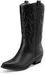 DREAM PAIRS Women's Cowboy Boots Pu