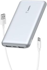 Belkin BoostCharge 10000mAh Power Bank with USB-C and 2 USB-A Ports, Portable Charger for iPhone 16/15/14/13, Samsung and More - Blue