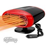 Chuankefanxing Car Heater, 12V Portable Car Heater Windshield Defogger and Defroster, 150W Demister Vehicle Heater Fan, 180° Rotatable,Plug-in Cigarette Lighter, Winter Automobile Heater