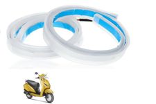 Smarter Ride Set of 2 Ultra-fine 60cm Drum DRL Turn Signal LED Strip | Daytime Running Light | Flexible | Tube Guide Bike LED Strip | White and Yellow Compatible with Honda Activa 4 G