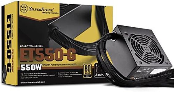 SilverStone SST-ET550-G 550W 80 Plus Gold Fixed Cable Power Supply with Flat Black Cables and Quiet Fan Curve