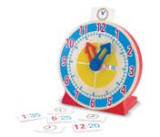 Melissa & Doug Turn & Tell Wooden Clock - Educational Toy With 12+ Reversible Time Cards