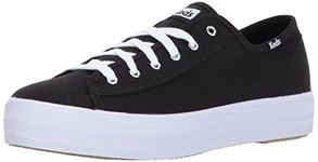 Keds Women's Triple Kick Sneaker, Blk/White Canvas, 11 M US