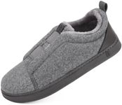LongBay Men's Slippers Warm House Shoes Winter Indoor Outdoor Grey US9-10