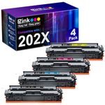 E-Z Ink 202X (TM Compatible Toner Cartridge Replacement for HP 202X 202A CF500X CF500A to use with Color Laserjet Pro MFP M281fdw M281cdw M281fdn M254dw M254 M281 (Black Cyan Yellow Magenta, 4-Pack)