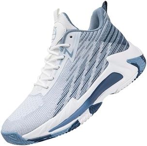Beita High Upper Basketball Shoes Sneakers Men Breathable Sports Shoes Anti Slip, White, 9