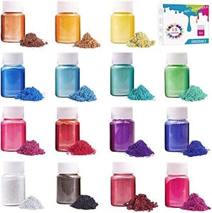 Mica Pigment Powder Epoxy Resin Dye 15 Color Bath Bombs Dye, Soap Making Colorant Slime Pigment for Candle Making, Polymer Clay, Tumblers, DIY Craft Project