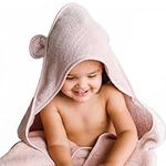 Natemia Organic Hooded Baby Towel – Ultra Soft and Absorbent Cloud Touch Cotton Hooded Bath Towels for Babies, Toddlers