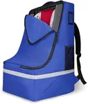 LARIPOP Car Seat Travel Bag for Airplane, Infant Seat Carrier with Shoulder Strap, Padded Backpack with Reflective Stripes, Blue