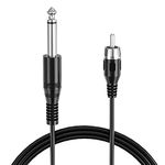 6-Feet Tattoo Clip Cord, Ancable 6.35mm to RCA Connector Silicone Tattoo Clip Cable Cord Suitable for Tattoo Pen, Rotary Tattoo Machine, Black