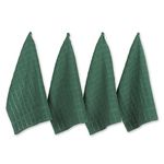 DII Windowpane Dishtowel Set, Cotton, Dark Green Solid, 16x26