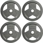 Yes4All Tri-Grip Handles Olympic Weight Plates/Cast Iron Weight Plates, Suitable for Barbell Exercises, Strength, Flexibility Training - 45LB (Set 4pcs)