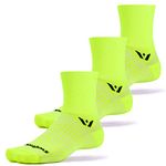 Swiftwick- ASPIRE FOUR (3 Pairs) Cycling & Trail Running Socks, Compression Fit, Hi-viz Yellow, X-Large