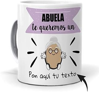 Taza Personalizada con Texto. Regalo Original Dia de la Madre. Abuela te Queremos un Huevo con Nombres. Haz