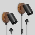 TaFiCo 2 Pack Wood Plug in Wall Lig