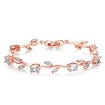 Jewels Galaxy Copper Charm Bracelet for Women (Rose) (CT-BNGS-49030)