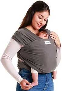 Sleepy Wrap Baby Carrier 7-35 lbs - Stretchy Baby Wrap Infant Sling Dark Gray