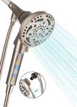 Cobbe Filtered Shower Head with Handheld, High Pressure 7-Mode Showerhead with Hose, Water Softener Filters Beads for Hard Remove Chlorine, Brushed Nickel