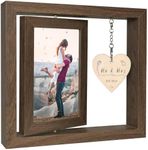 EYITUPC Rotating Floating Mr and Mrs EST 2024 Photo Frame Wedding Gifts for Bride and Groom - Display Two 4x6 Inch