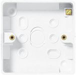 Merriway BH04934 Moulded Light Switch Surface Pattress Boxes 1-Gang 20mm Deep, Set of 2 Piece