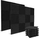 TECHBLAZE Sound Absorber Panels for Wall Noise Reducer Echo Blocker Sound Proof Acoustic Foam Tiles for Recording Studio Gaming Room Home Office Windows (63 PCs)