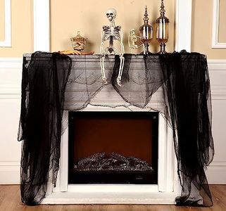 Garza Nero per Halloween, 2x8m Decorazione di Halloween,Raccapricciante Mussola,Decorare Garza,Creando Un'Atmosfera di Decorare per Le Vacanze di Halloween Horror Utilizzata su Mobili e Pareti o Porta