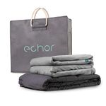 Echor Weighted Blanket with Removable Cover - Vegan Grey Sleep & Relaxation Throw with Glass Bead Filling - Calming Heavy Blanket for Adults - 6.8kg & 9.1kg, 200 x 150 cm