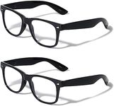 V.W.E. 2 Pairs Deluxe Reading Glasses - Comfortable Stylish Simple Readers Magnification (2 Black, 1.50)