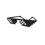 HAPPYX Thug Life Glasses, Deal With It Sunglasses 8 Bit Pixel, Mosaic, Unisex Sunglasses Toy, Style MLG Shades (Style B)