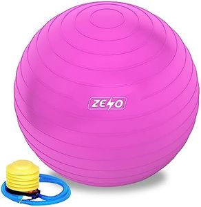 ZENO Exercise Ball 65CM | Pregnancy Ball for Stability | Yoga Ball for Gym, Pilates & Balance | Gym Ball | Birthing Ball Pregnancy | Pilates Ball with Quick Foot Pump | Anti Slip Ball | Pink