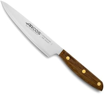 Arcos Cuchillo Cocina Acero Inoxidable. Cuchillo Cocina Profesional para cocinar. Mango Madera Ovengkol 100% Natural FSC y Hoja 160 mm. Serie Nordika.