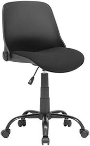 SD STUDIO DESIGNS Calico Back, Modern, Swivel, Office Contoured Folding Task Chair, Black/Black, 22" W x 22" D x 37.5"
