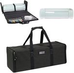 Everything Mary Die-Cut Machine Carrying Case, Heather Black - Craft Sticker Bag Compatible with Cricut Air/Maker & Brother ScanNCut - Cutting Storage for Vinyl, Tools, Accessories