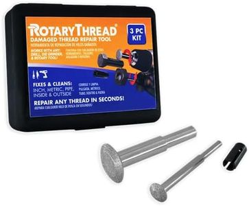 Rotary Thread Repair Kits - Faster & Easier to Chase, Restore & Clean Internal or External Threads, All in One Universal Thread Files Set, Inch, Metric, Grooves, Glands, Acme, Buttress Thread