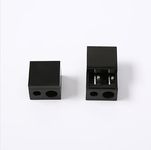 2 Pack Dual Hole Makeup Pencil Sharpener, Fits Regular & Large Lip/Eye/Brow Pencils, Perfect Points with Built-in Cleaning Pick, Portable Compact Cosmetic Sharpener, Black