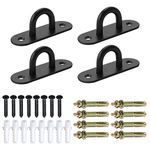 SAYAYO Pad Eye Plate Heavy Duty Eye Plates with Expansion Bolts Ring Hook Used for Fixed Hammock, Swing, Boat Rigging, 4-Inch Length, Stainless Steel Matte Black, 4 Pcs, CDD009B-4P