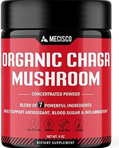 7in1 Organic Chaga Mushroom Powder - High Potency with Chaga Mushrooms, Ashwagandha, Astragalus, Cordyceps Sinensis, Reishi, Rhodiola Rosea & Black Pepper - Supports Immune System - 4 Oz