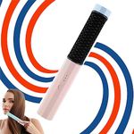 Frizz Wand - Professional Straightener Brush,Portable Cordless Hair Straightening Brush USB (Pink Blue)