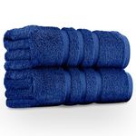 GC GAVENO CAVAILIA 100% Egyptian Cotton Pack of 2 Bath Sheet Extra Large Soft and Highly Absorbent Towel Set (90 x 140 cm), Hotel Quality Anti-Allergic Bath Towels - 550 GSM - Electric Blue