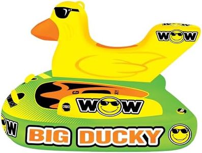 WOW Sports – Big Ducky Towable Deck Tube for Boating – 1-3 Person 510 lbs Capacity – Inflatable Boat Tube for Water Sports – Youth & Adults