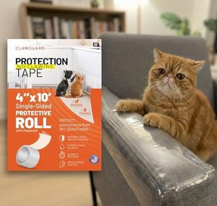 CLAWGUARD Protection Tape Roll – 4 in x 10 ft Single-Sided Scratch Barrier – Door Scratch Protector Dog & Cat – Couch Cat Scratch Protector