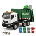 goeringii Toys for 3 4 5 6 7 8+ Years Old Boys, Garbage Truck Toy with Bins, Interactive Trucks with Sound and Light, Toy Waste Lorry, Gift for Boy Girl Kid 3 4 5 6 7 8 Year old, Green