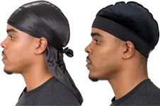 Veeta Superior Silky Durag (Black Widow) and The Superior Velvet Wave Cap (Black) Bundle